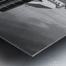 Silos and Fence B W Metal print