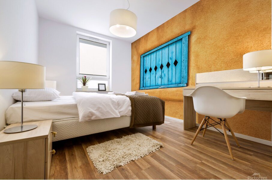 Turquoise Window Shutter Mural print
