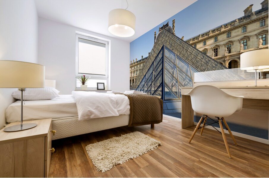 Louvre Double Pyramid Mural print