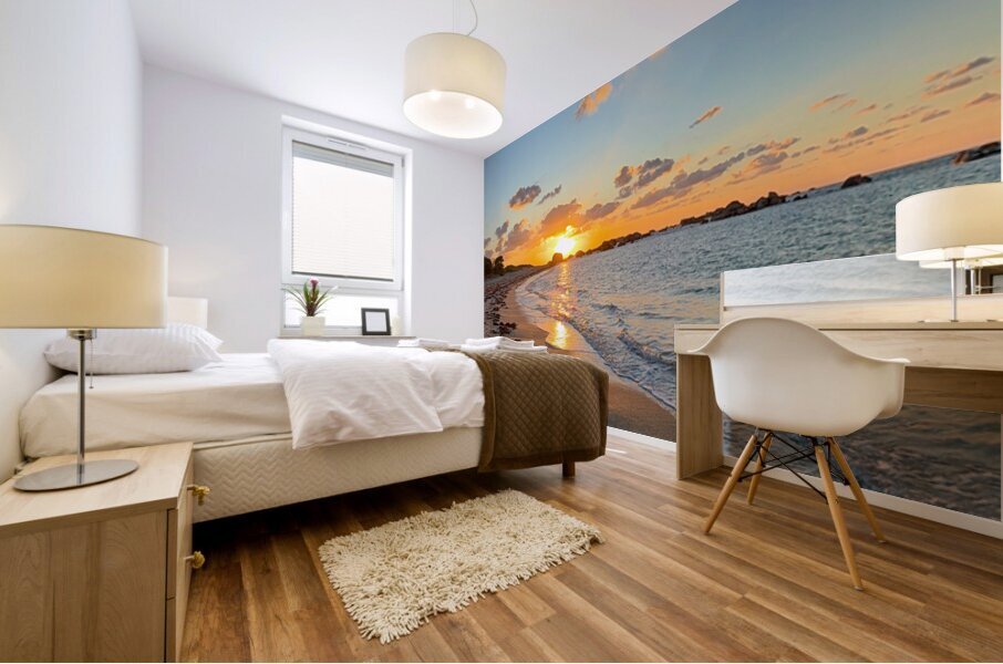 Tranquil Beach at Sunset Mural print