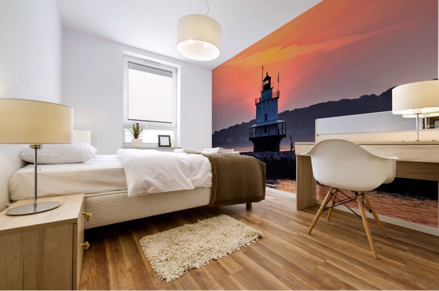 Spring Point Ledge Lighthouse at Sunset Mural print