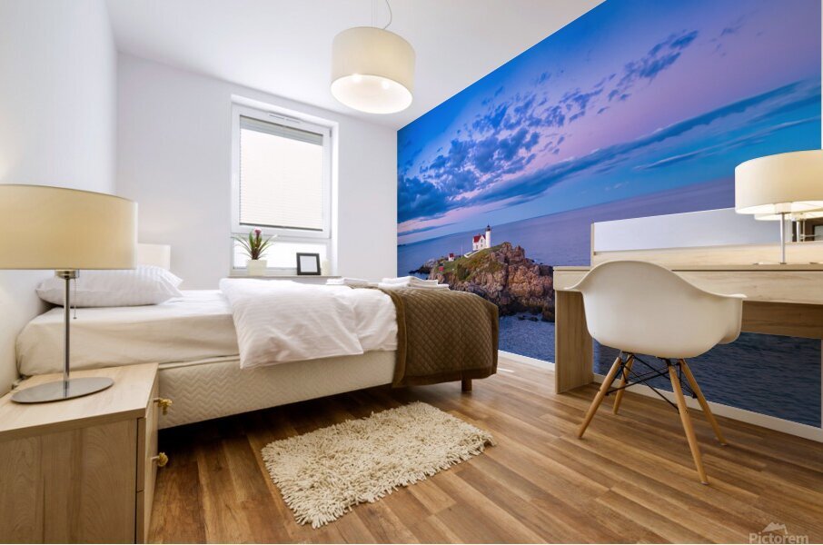 Sunset Sky over Nubble Lighthouse Mural print