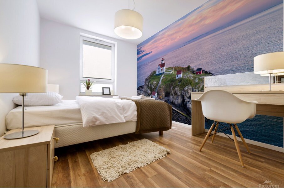 Setting Sun at Cape Neddick Mural print