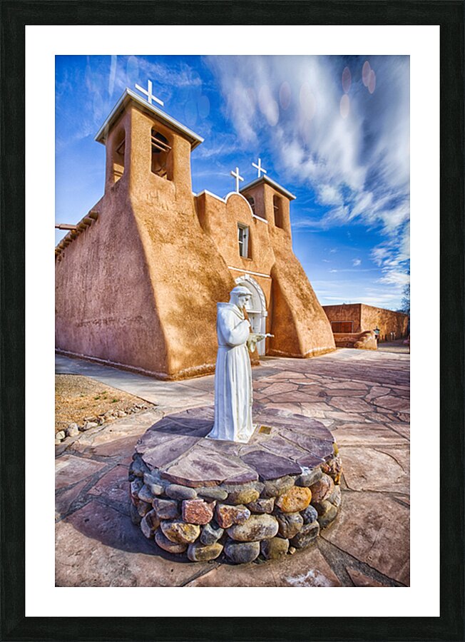 San Francisco Mission and Statue Picture Frame print