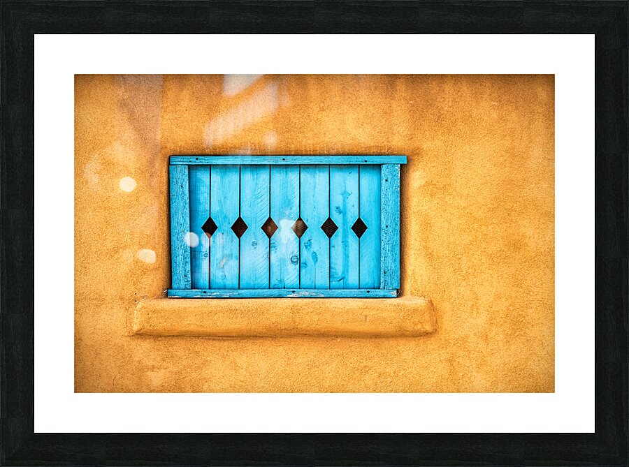 Turquoise Window Shutter Picture Frame print