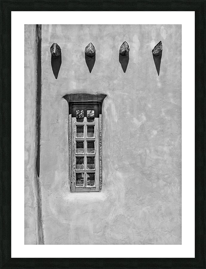 Window and Vigas B W Picture Frame print