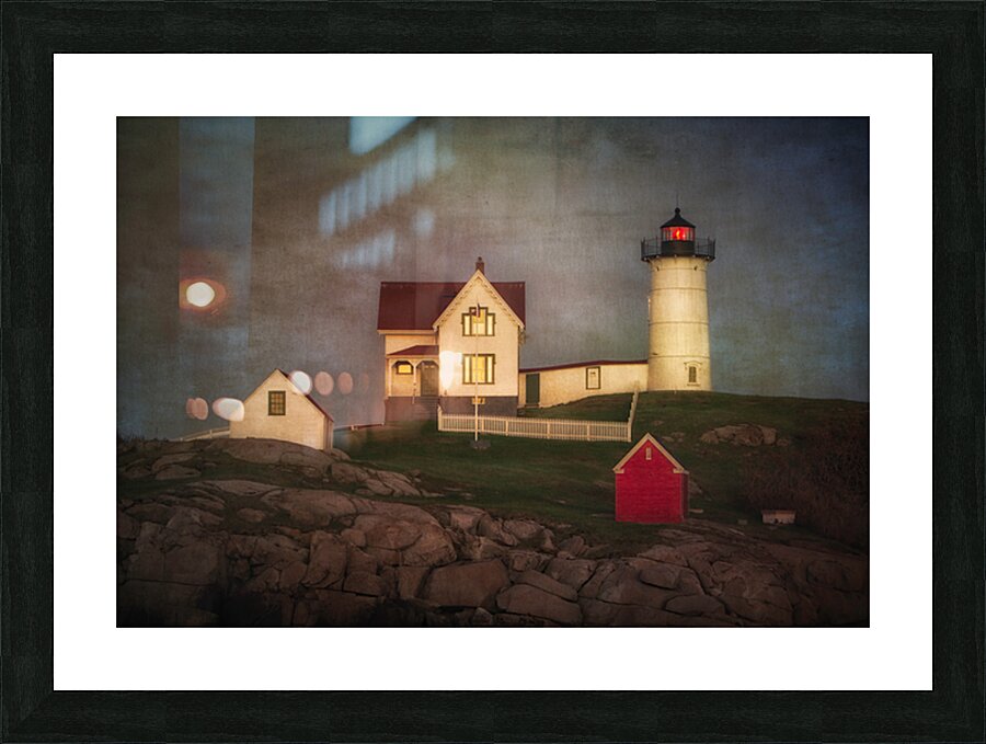Nubble Lighthouse Texture Picture Frame print
