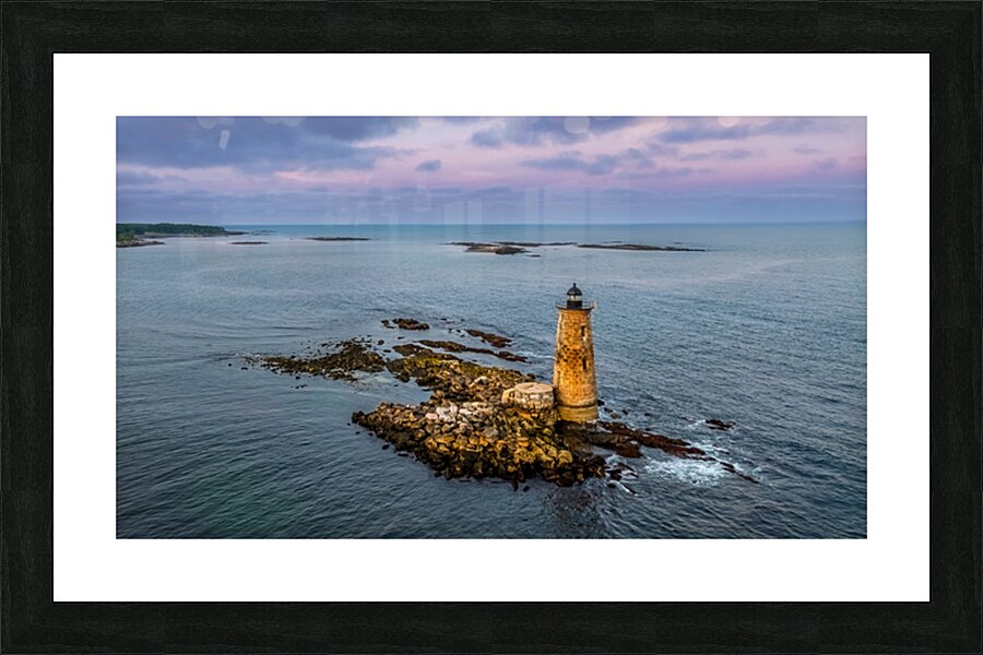 Whaleback Lightouse Sunset Picture Frame print
