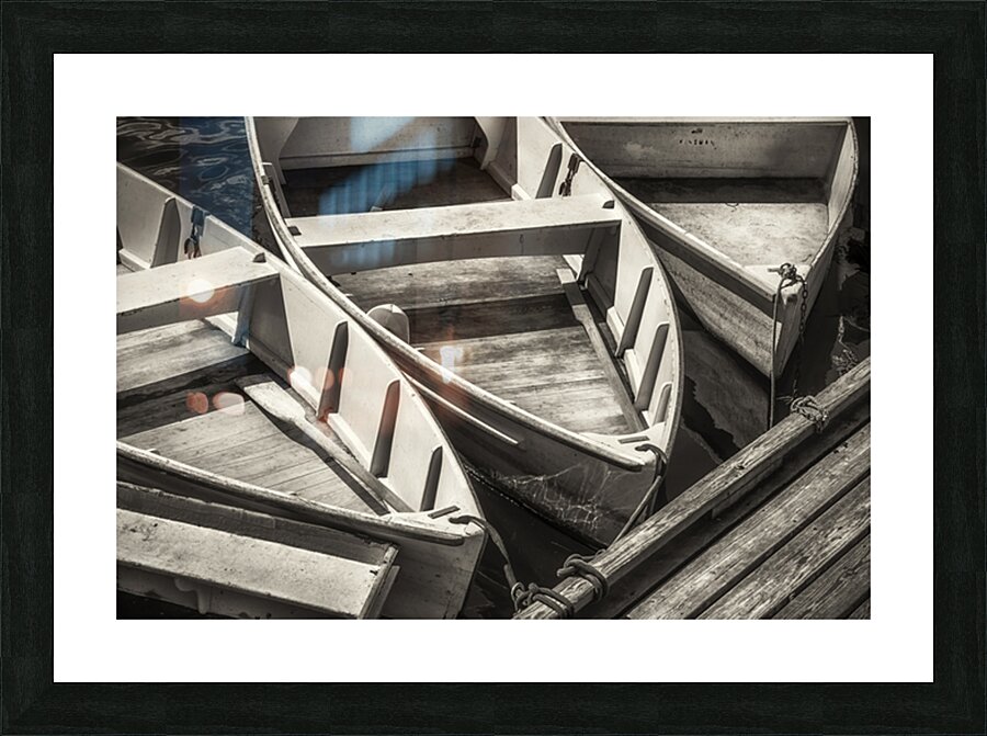 Dinghies Dockside B W Picture Frame print