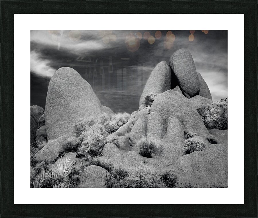 Joshua Tree Desert Rocks Infrared Picture Frame print
