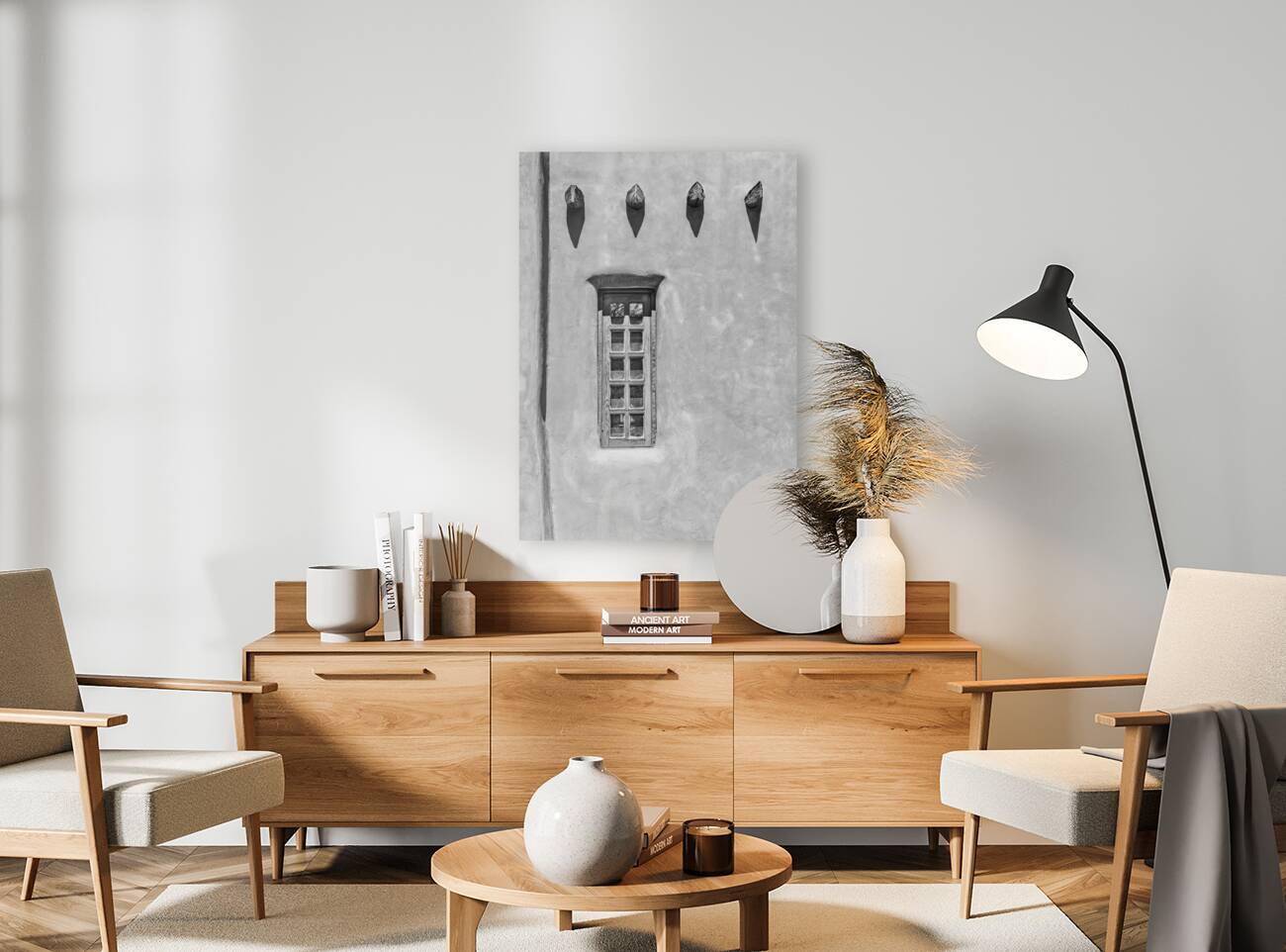 Window and Vigas B W Reproduction