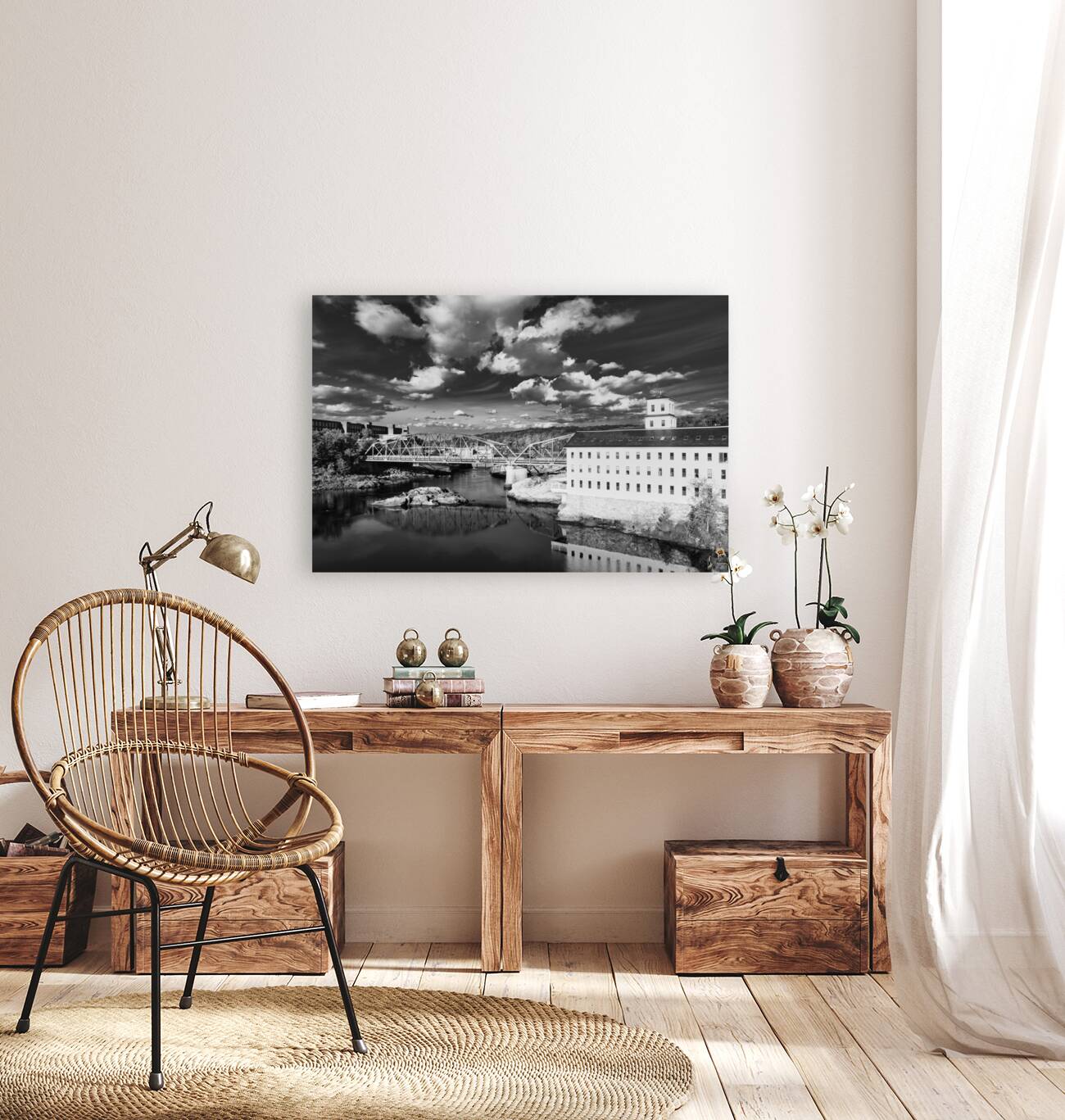 Bowdoin Mill B W Reproduction