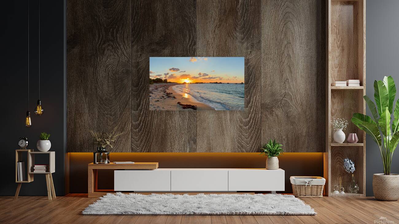 Tranquil Beach at Sunset Reproduction