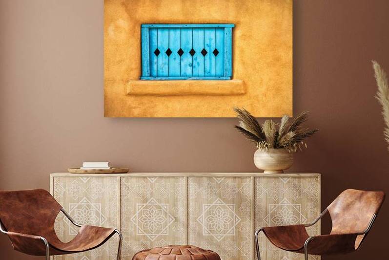 Turquoise Window Shutter by Jerry Fornarotto
