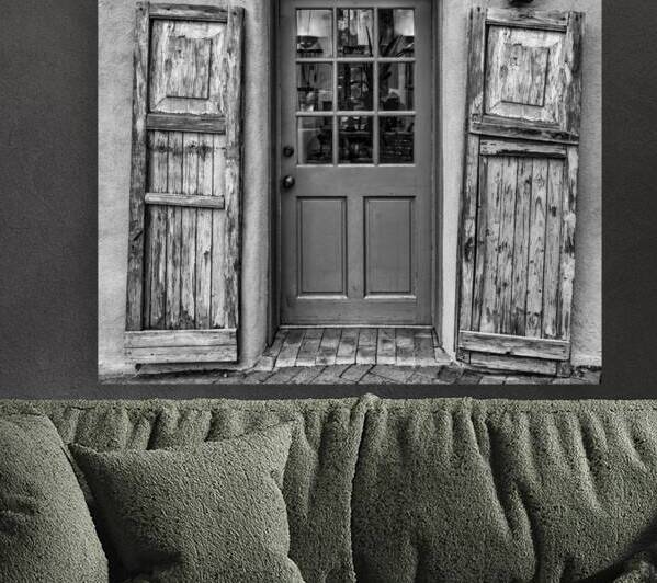 Santa Fe Turquois Door B W by Jerry Fornarotto