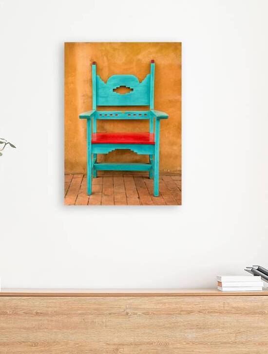Turquoise and Red Chair by Jerry Fornarotto