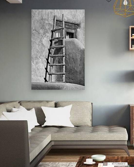 Adobe Ladder B W by Jerry Fornarotto