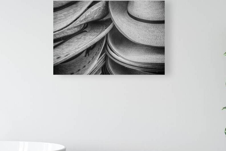 Straw Hats B W by Jerry Fornarotto