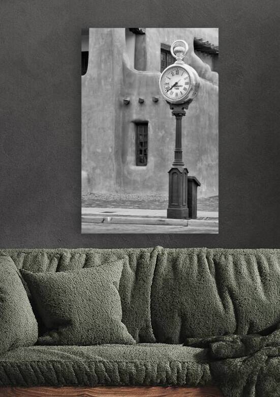Santa Fe Clock B W by Jerry Fornarotto