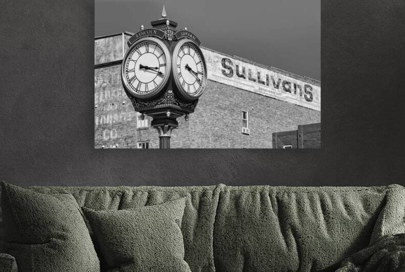 Town Clock Lincoln Nebraska B W by Jerry Fornarotto