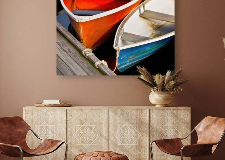 Blue and Red Dinghies by Jerry Fornarotto