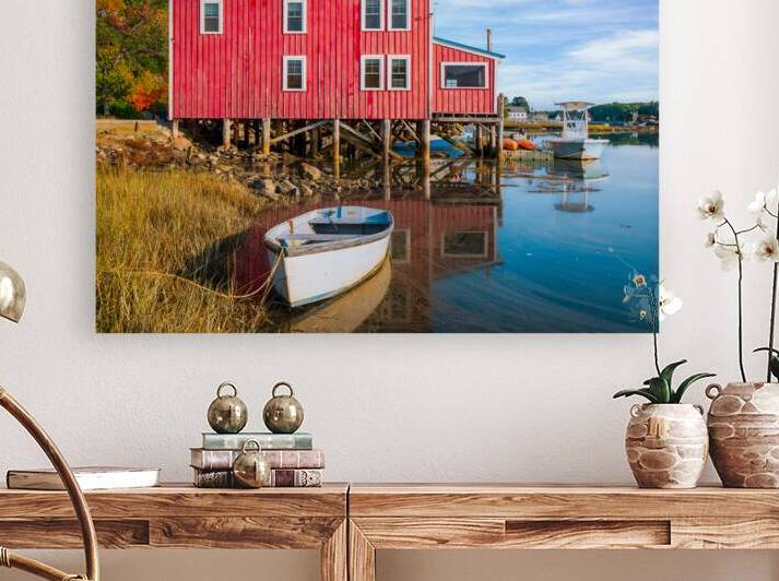 Dinghy and Red House by Jerry Fornarotto