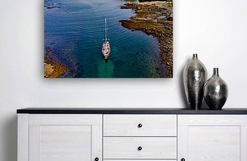 Sailboat entering Perkins Cove by Jerry Fornarotto