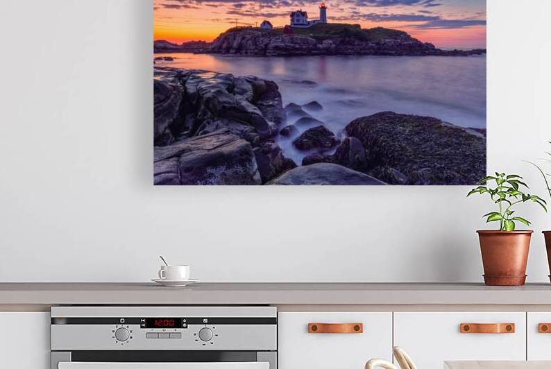 Sunrise Behind Nubble Lighthouse by Jerry Fornarotto