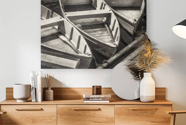 Dinghies Dockside B W by Jerry Fornarotto