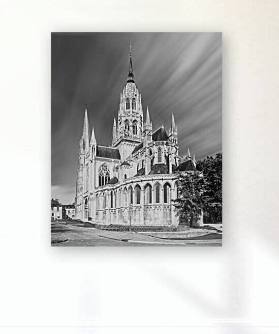 Cathedral of Our Lady of Bayeux B W by Jerry Fornarotto