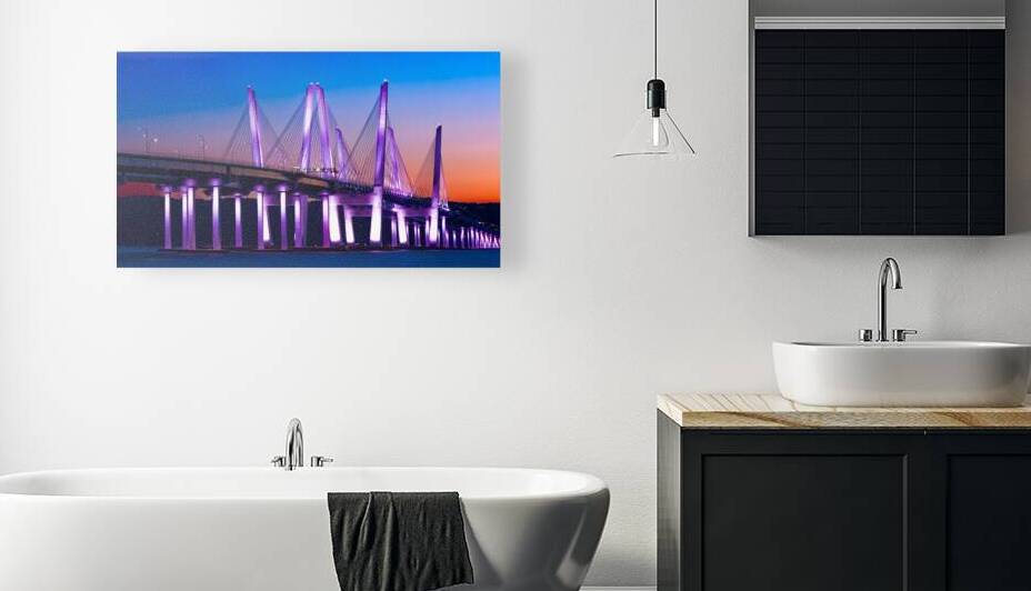 Mario Cuomo Bridge Illuminated at Dusk by Jerry Fornarotto