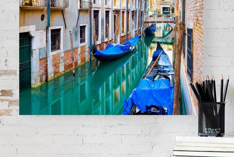 Venetian Canal with Gondolas by Jerry Fornarotto