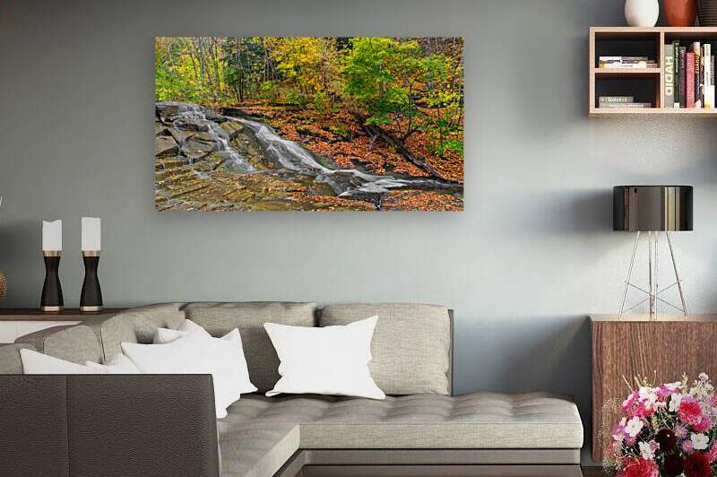 Buttermilk Falls Fall Pano by Jerry Fornarotto