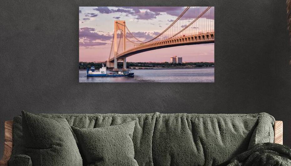Cargo Ship Passing the Verrazzano Bridge by Jerry Fornarotto
