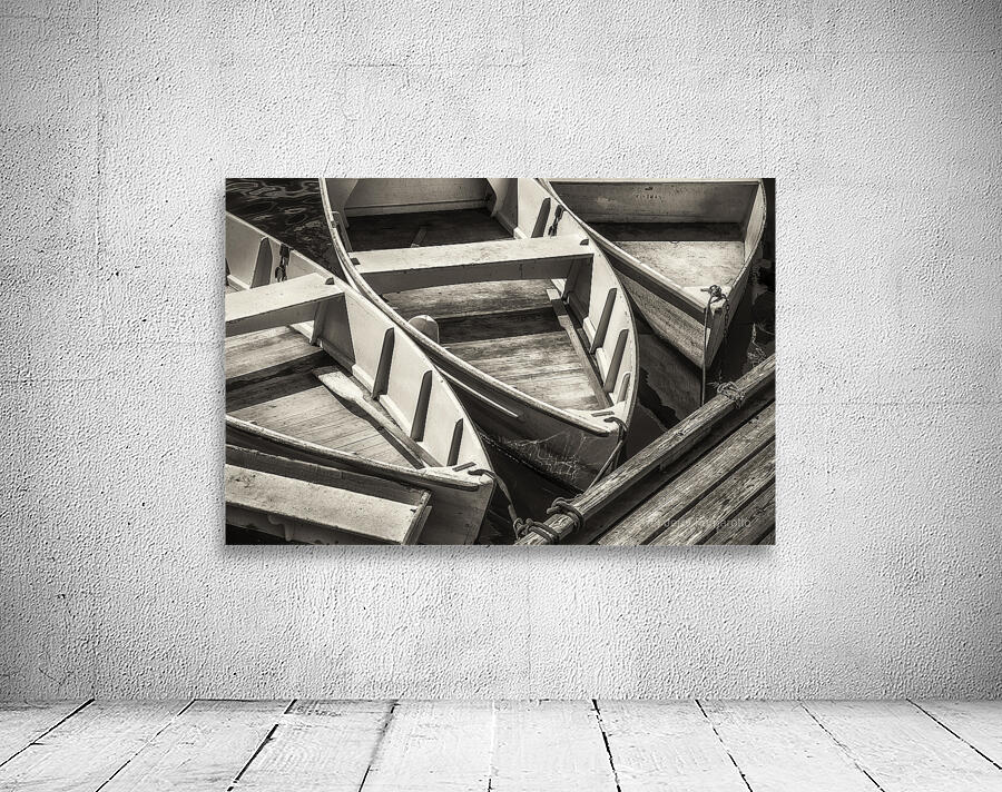 Dinghies Dockside B W Wall Preview