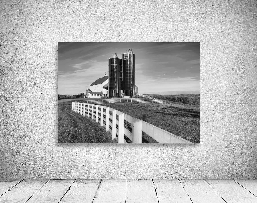 Silos and Fence B W Wall Preview