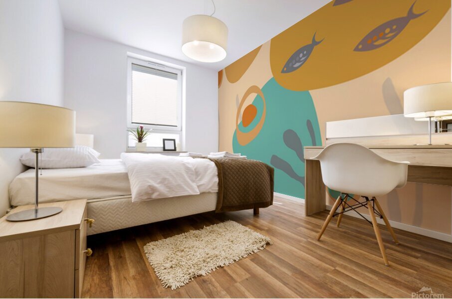 abstract fish world Mural print