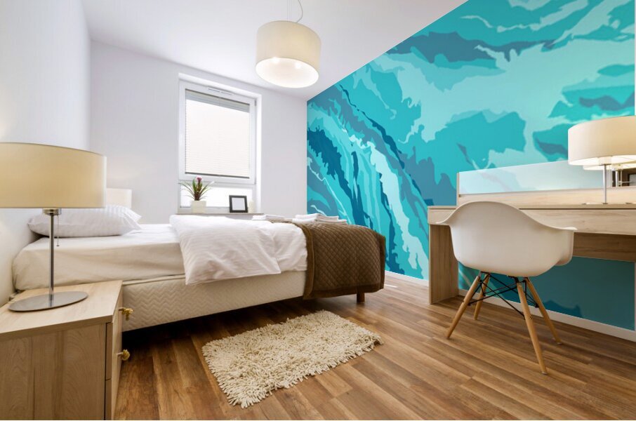 ocean waves abstract art Mural print