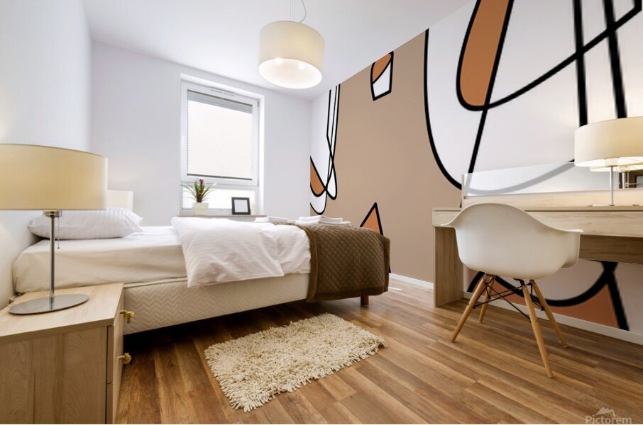 Orange rays Mural print