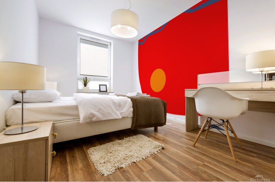 Red night moon Mural print