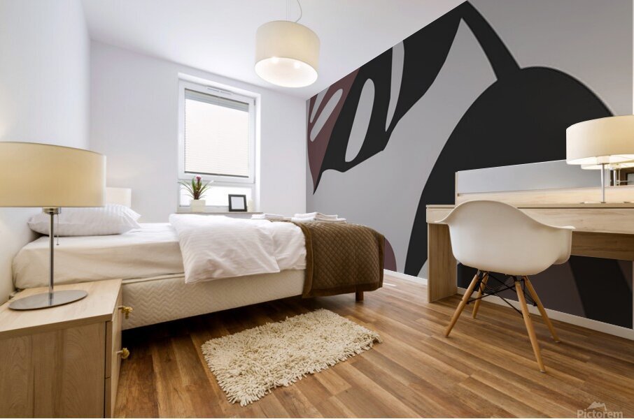Dark brown leaf Mural print