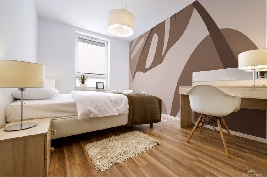 Light Brown Leaf Mural print