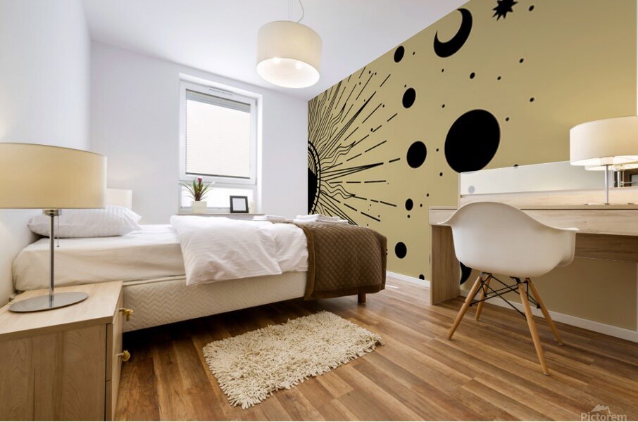 Moon phases wall art Mural print