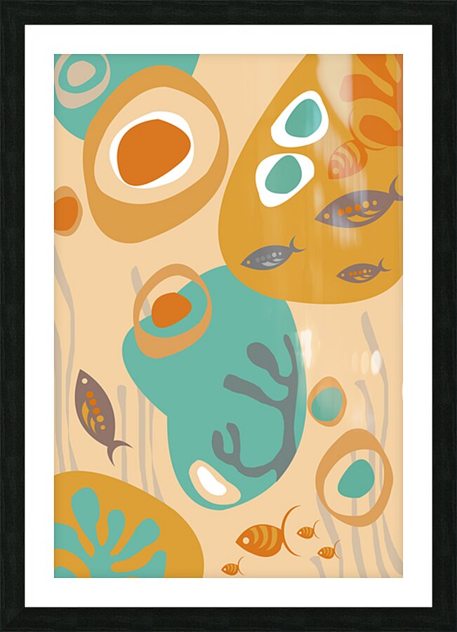 abstract fish world Picture Frame print