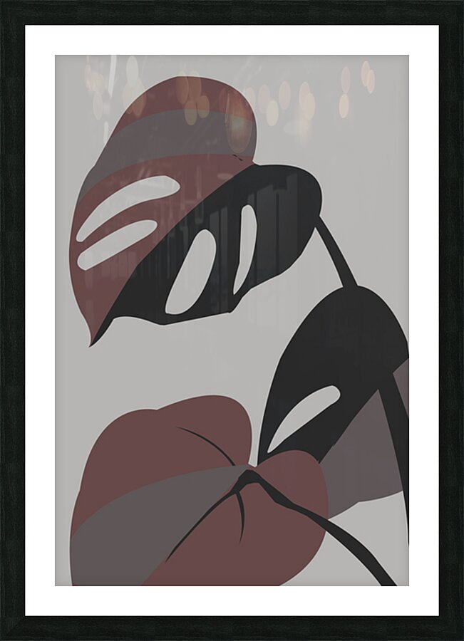 Dark brown leaf Picture Frame print