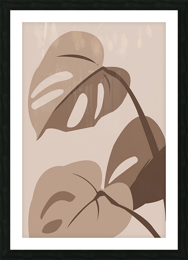 Light Brown Leaf Picture Frame print