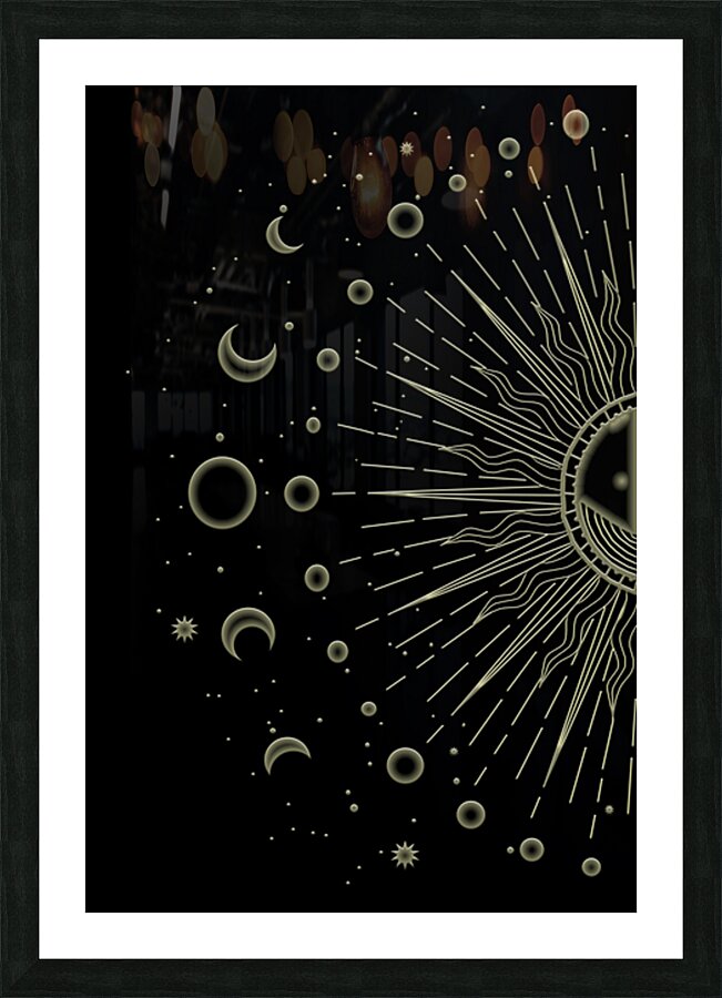 Lunar phases artwork Picture Frame print