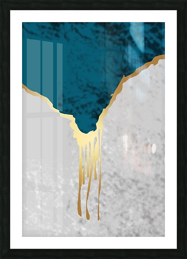 Golden Kintsugi Drip Picture Frame print