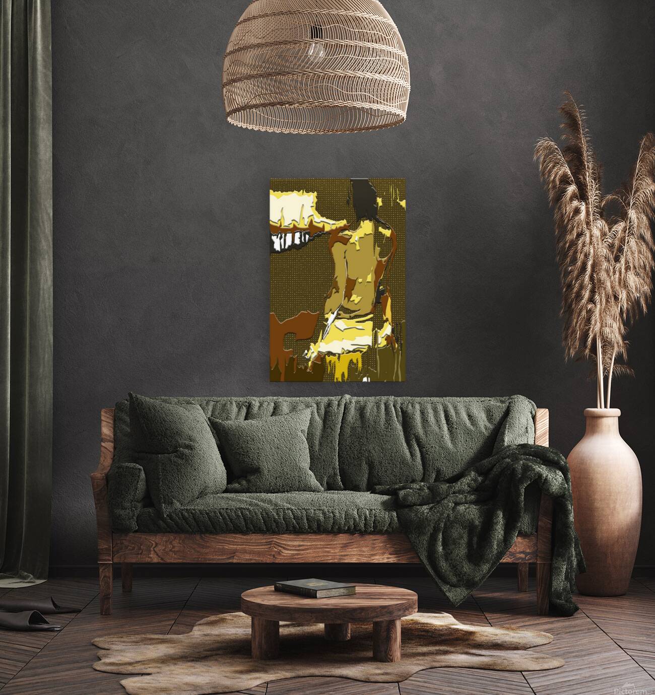 Textured Abstract Figure Reproduction