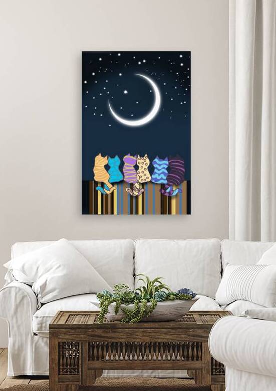 Cat Poster Starry night by Mandeep Pannu